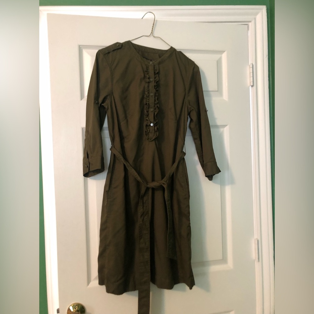 Cute Olive dress with ruffled button front